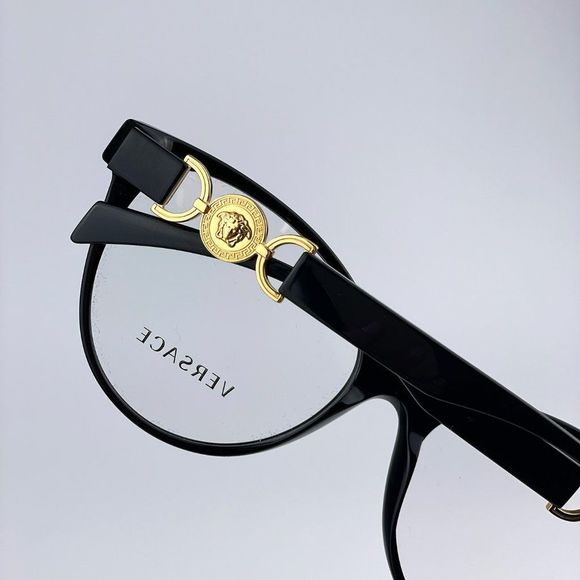 Versace VE3334 GB1 Eyeglasses Black Gold Cat Eye Women - Picture 10 of 13